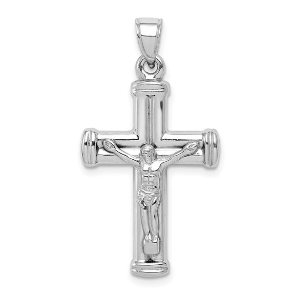Million Charms 925 Sterling Silver Rhodium-plated Hollow Latin Crucifix Pendant - Picture 1 of 4